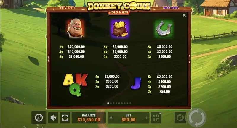 Donkey Coins Hold & Win - πεδίο με κολλώδη μάρκες Coin